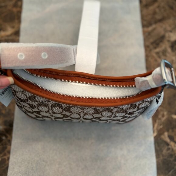 Coach Hampton's Hobo Bag in Crystal Signature Jacquard (Amber) - Picture 11 of 15